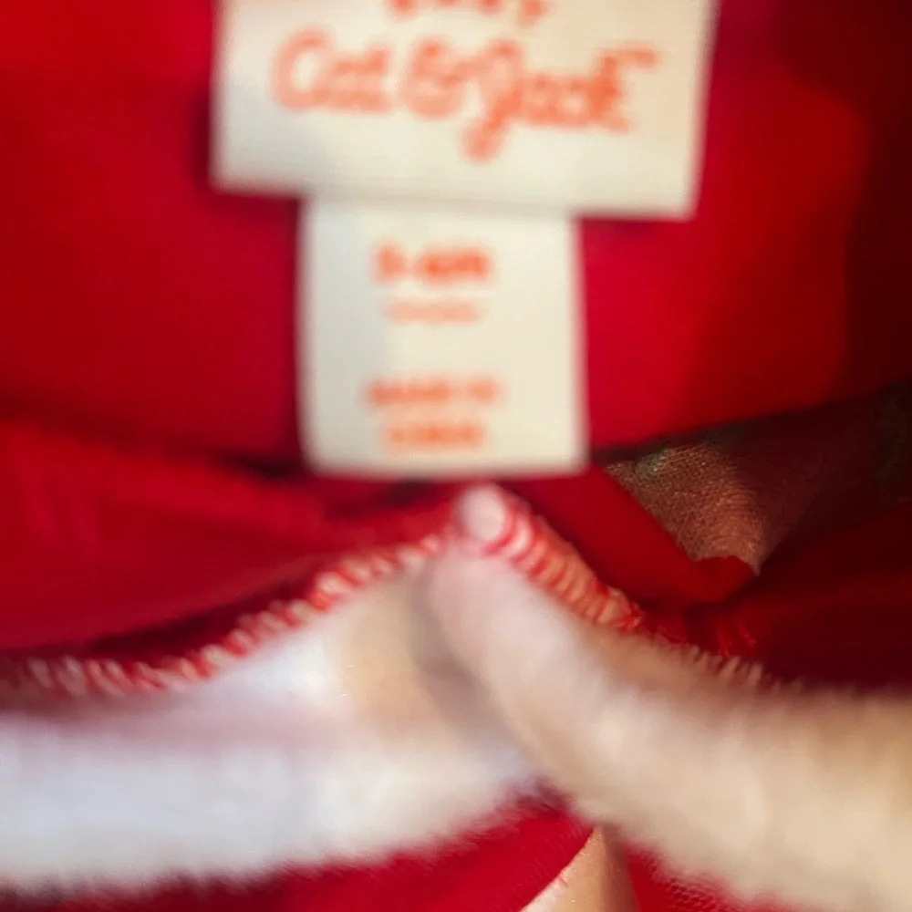 CHRISTMAS CAT & JACK BABY GIRLS SANTA ROMPER HOOD RED TUTU HOLIDAY  3-6 MONTHS